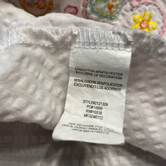 Youngland Baby girls white cotton sundress.  Size 24 months. With butterflies - Picture 11 of 11